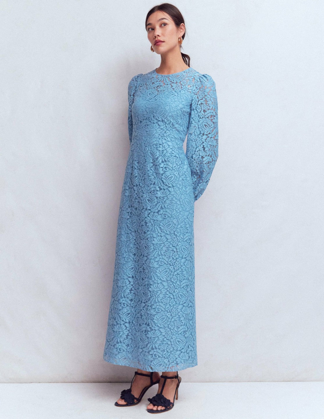 High Neck Lace Dress-Blue / Boden On sale