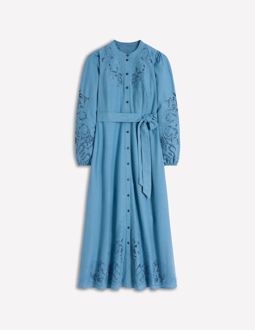 Mae Linen Blend Shirt Dress-Blue Heaven / Boden us