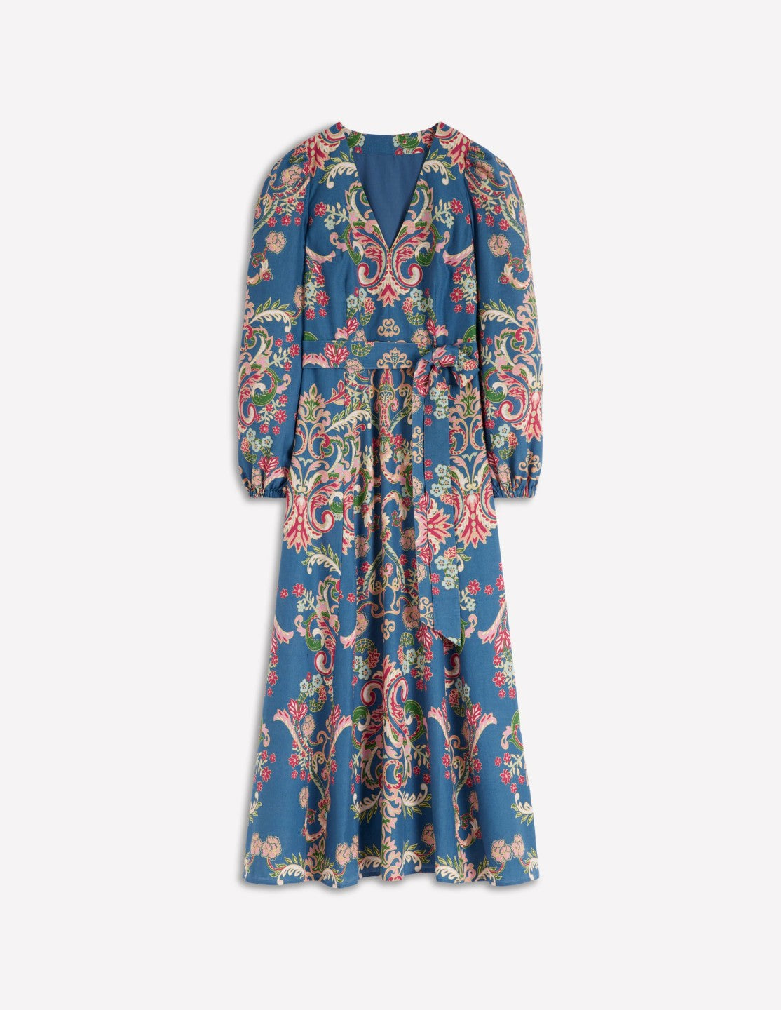 Florence Linen Blend Dress-Blue, Enchanting Bouquet / Boden Sale