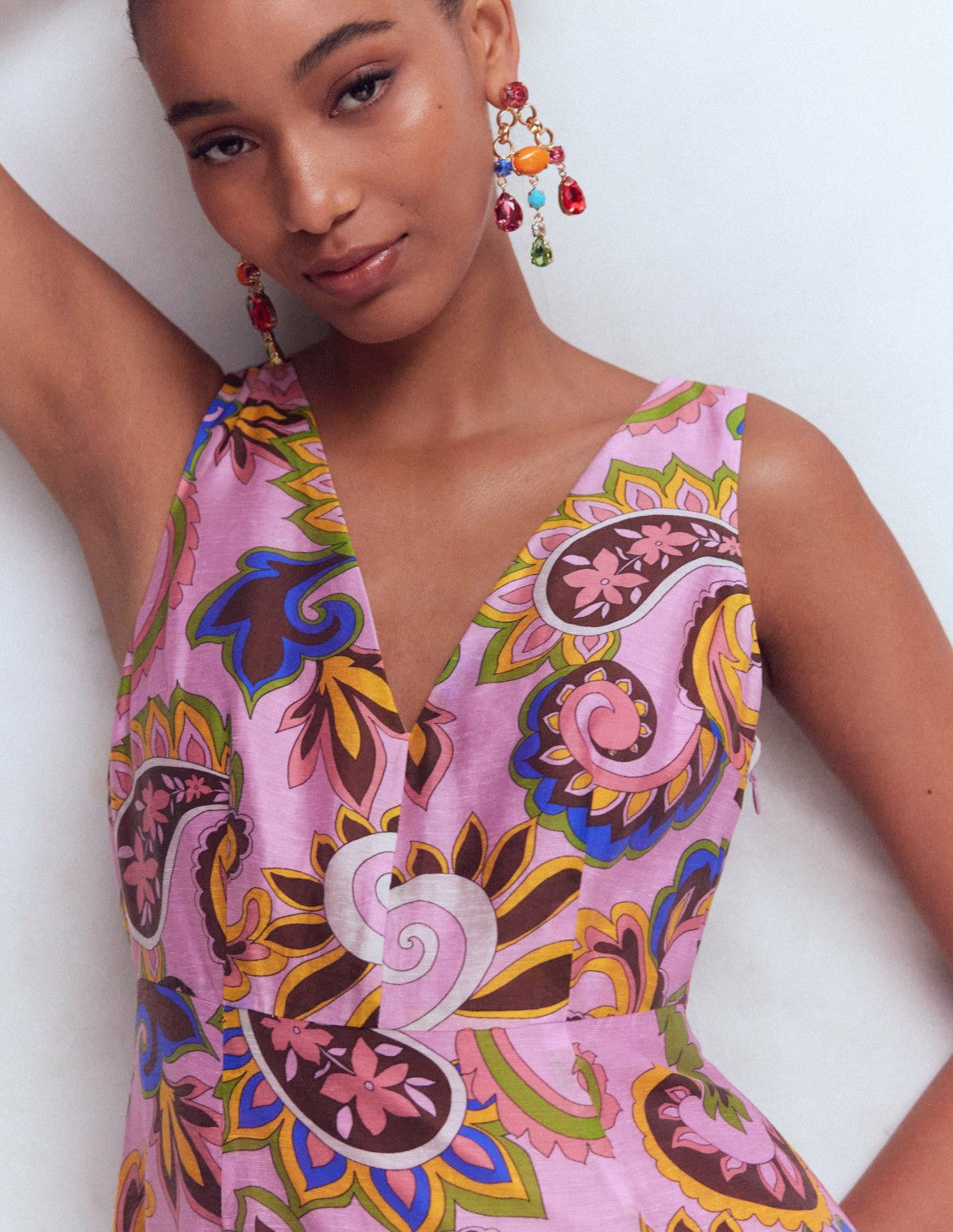 Drop Waist Sleeveless Dress-Multi Paisley Frenzy / Boden us