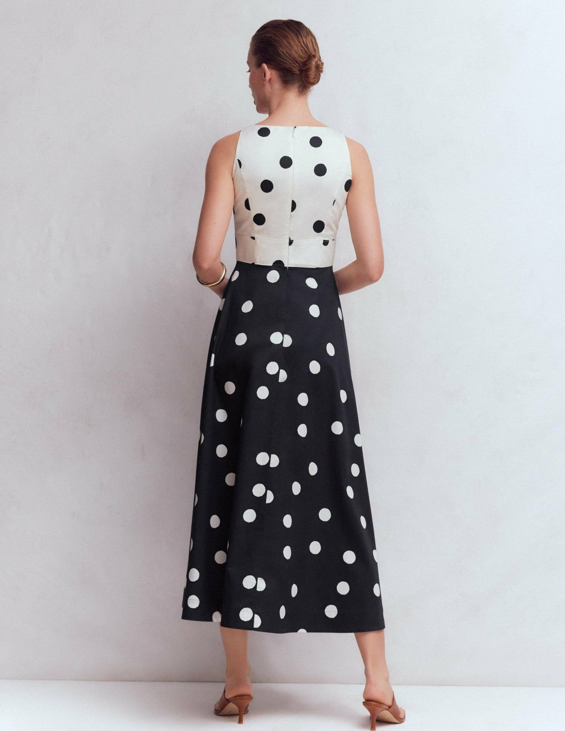 Silvia Boned Bodice Maxi Dress-French Navy Painted Spaced Dot / Boden On sale