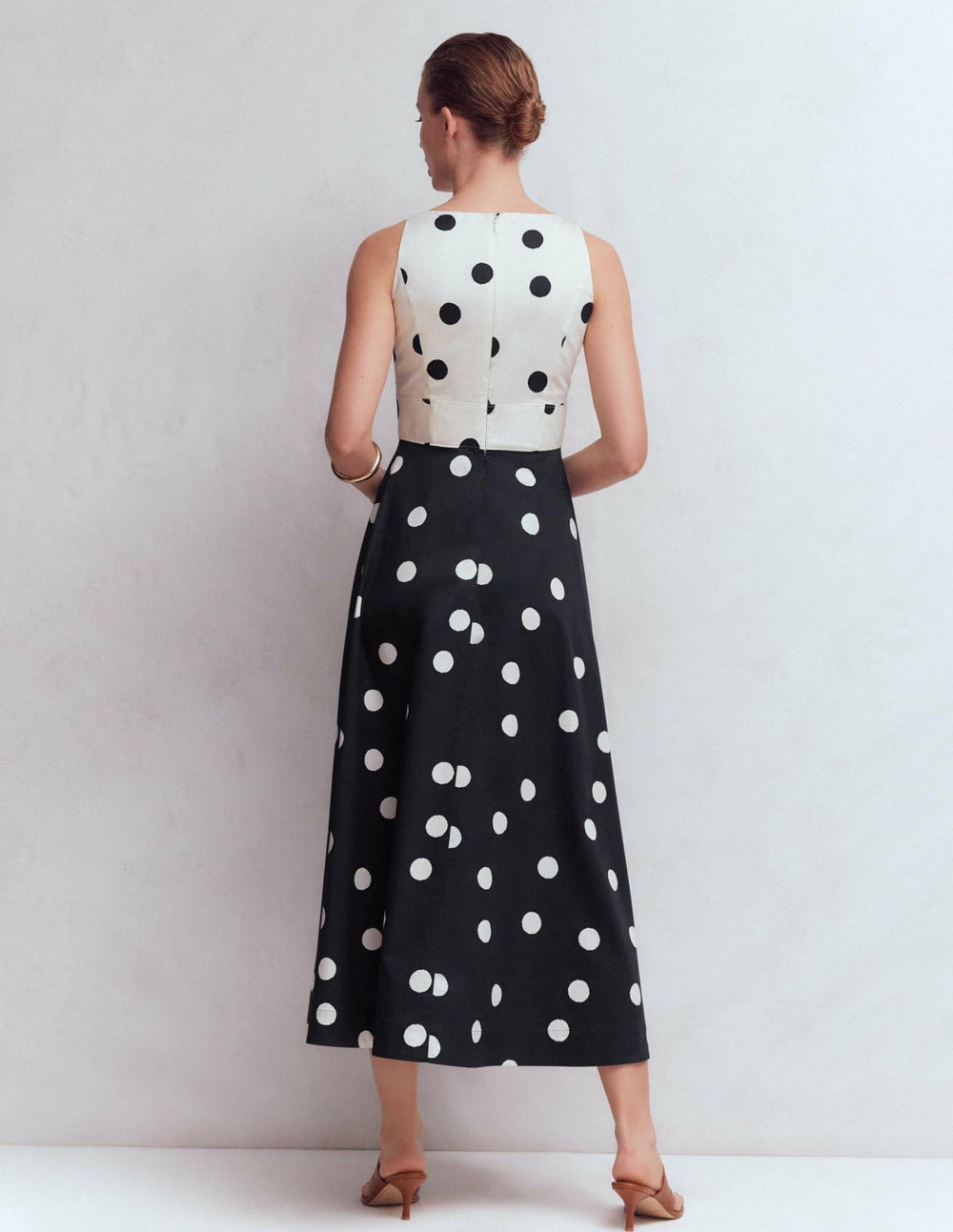 Silvia Boned Bodice Maxi Dress-French Navy Painted Spaced Dot / Boden On sale