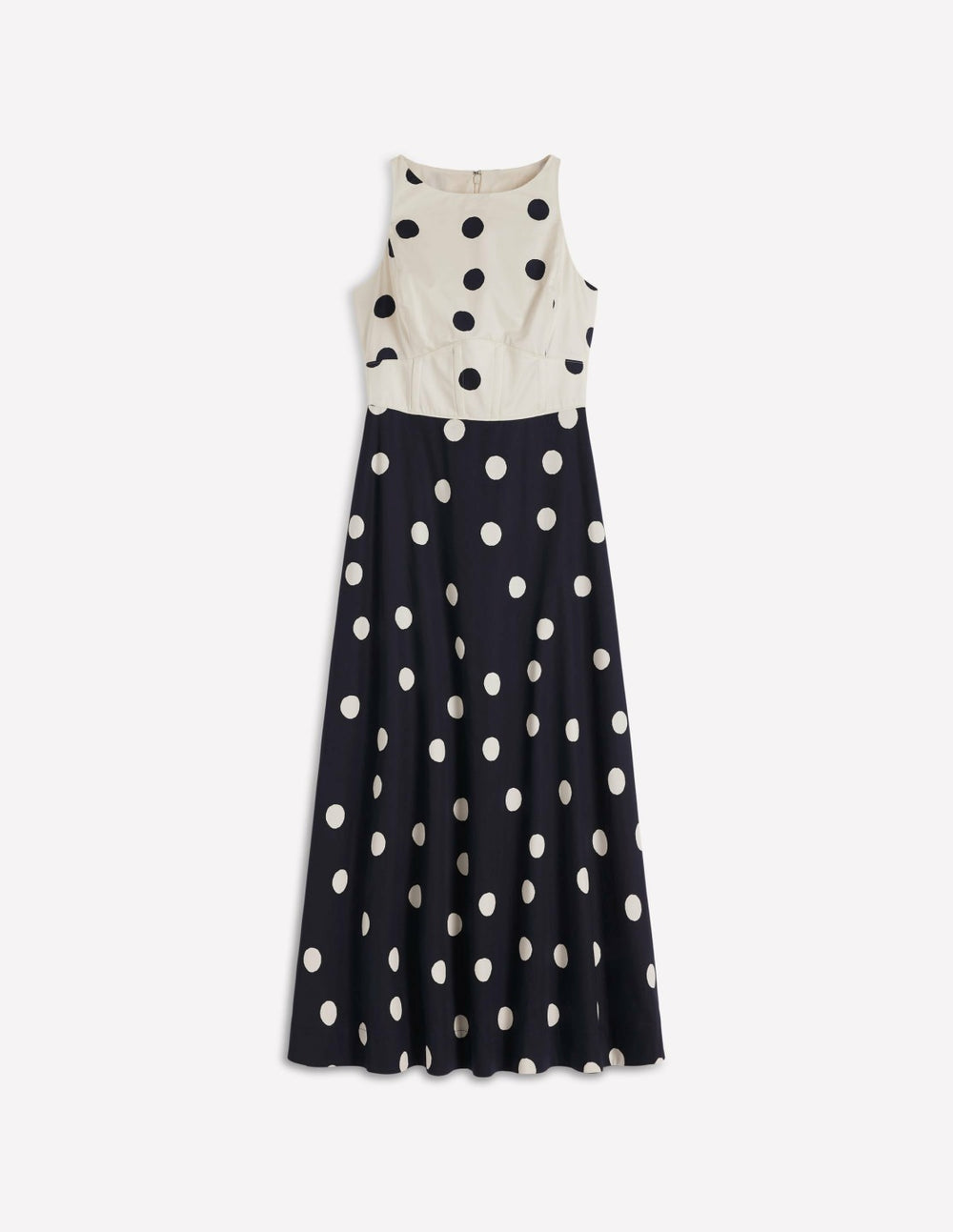 Silvia Boned Bodice Maxi Dress-French Navy Painted Spaced Dot / Boden On sale