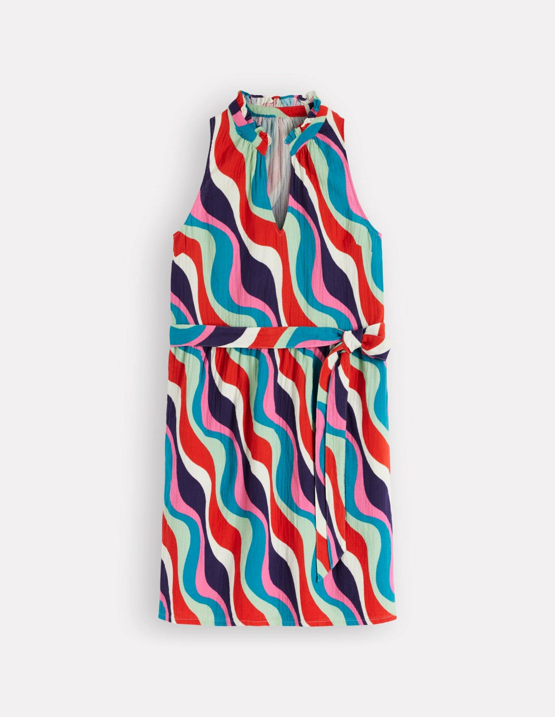 Viv Double Cloth Short Dress-Wiggle Print / Boden Discount