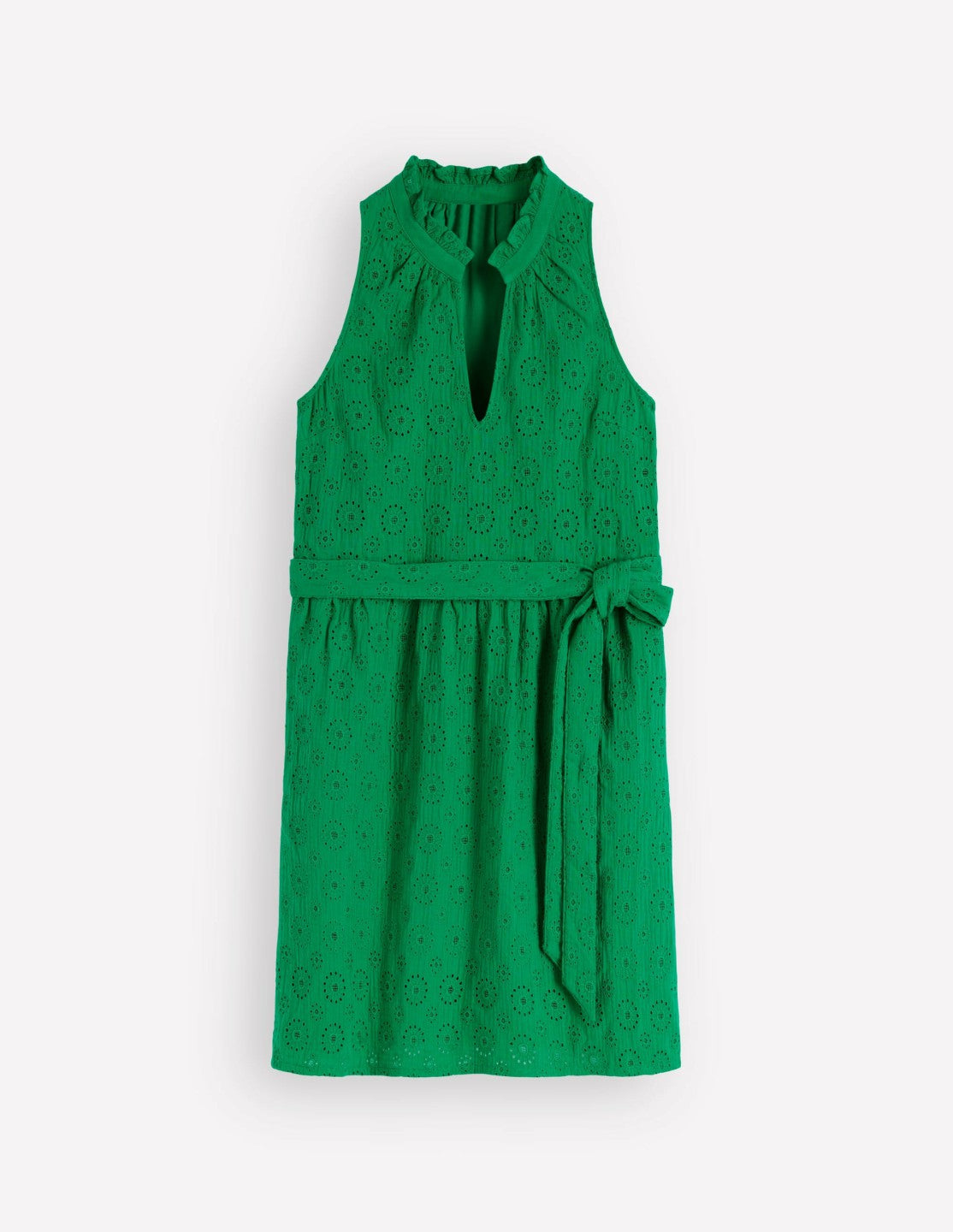 Viv Double Cloth Short Dress-Highland Green Broderie / Boden On sale