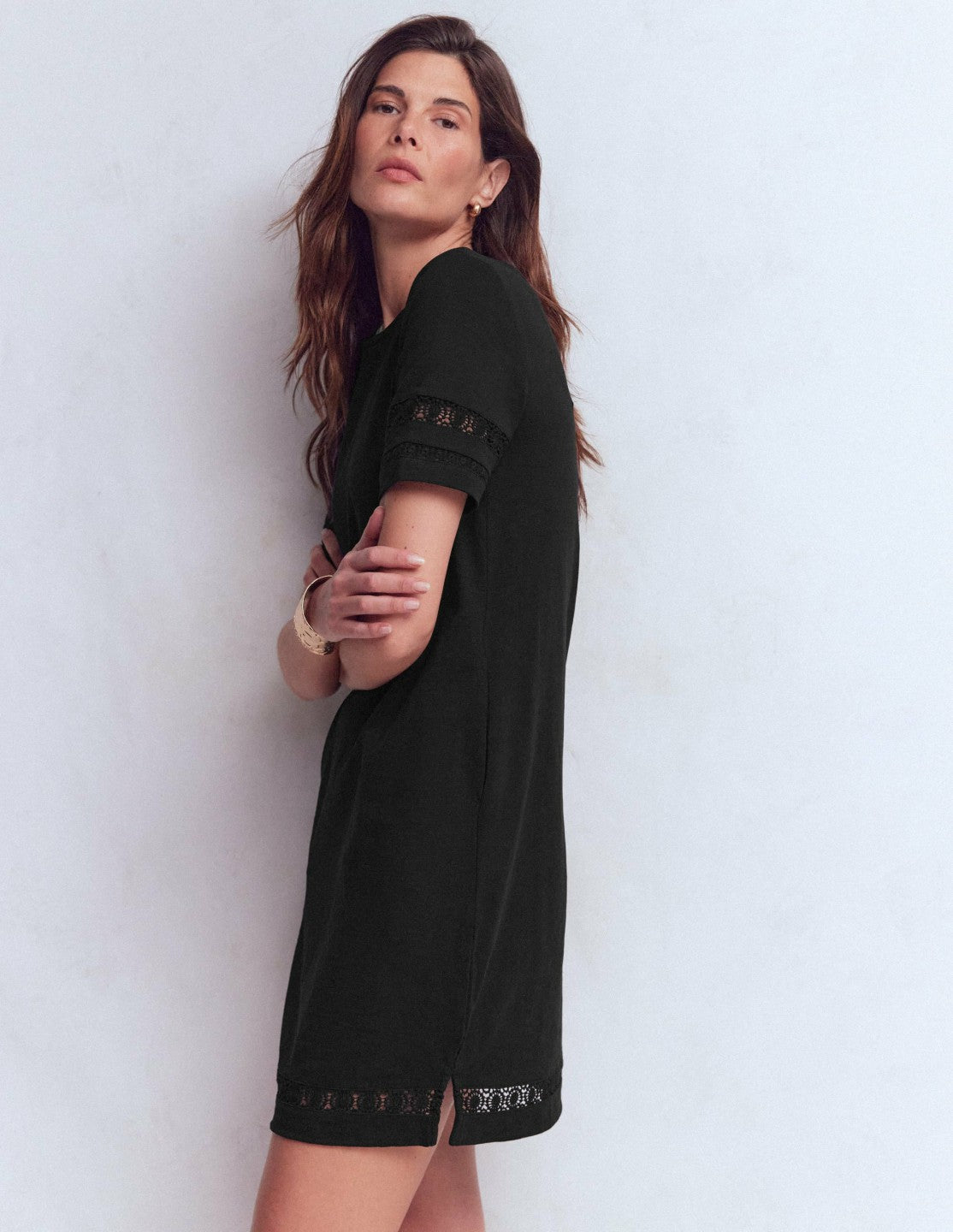 Hattie Jersey T-shirt Dress-Black / Boden us