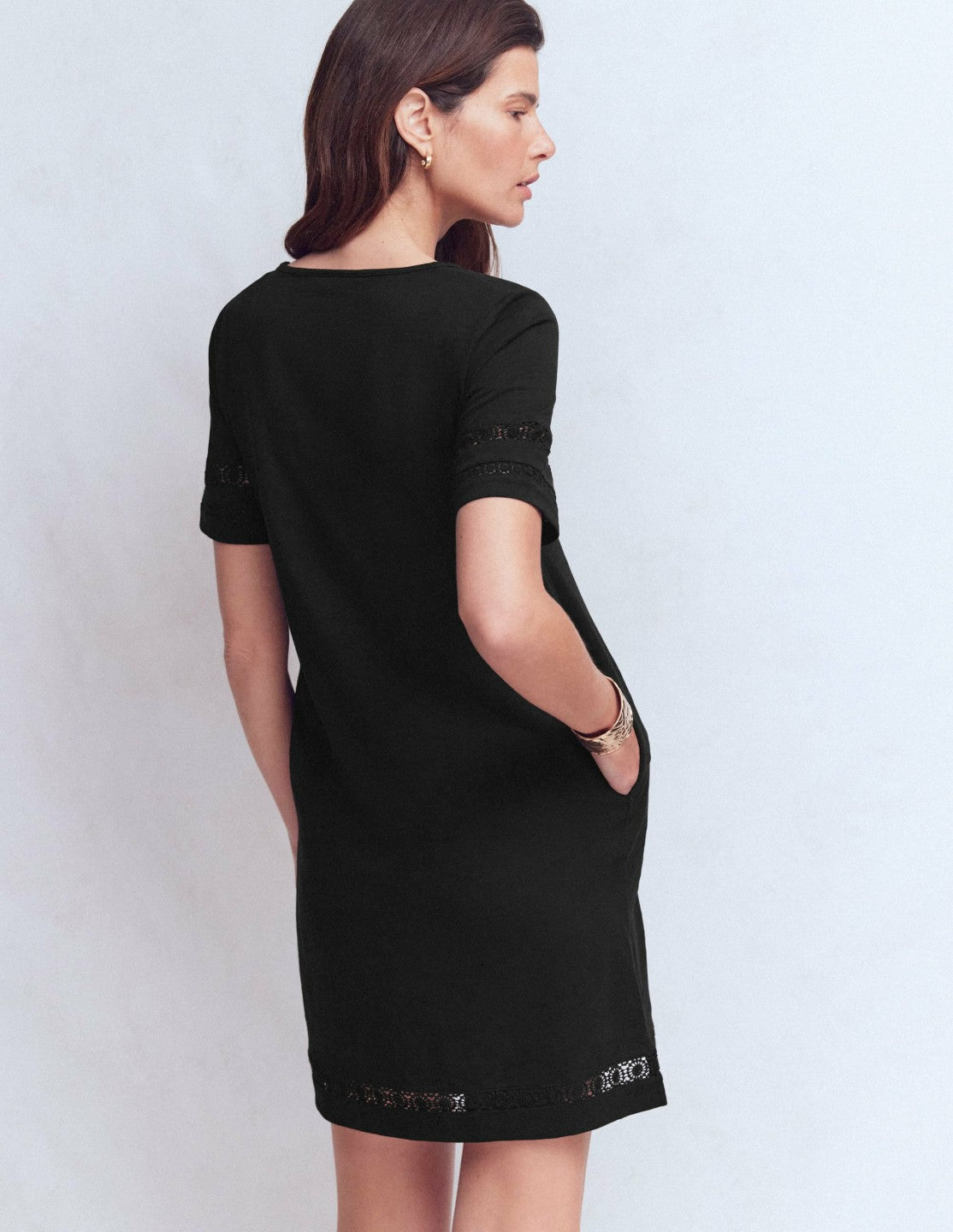 Hattie Jersey T-shirt Dress-Black / Boden us