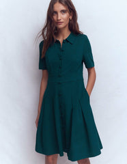 Bridget Ponte Short Dress-Midnight Teal / Boden Sale