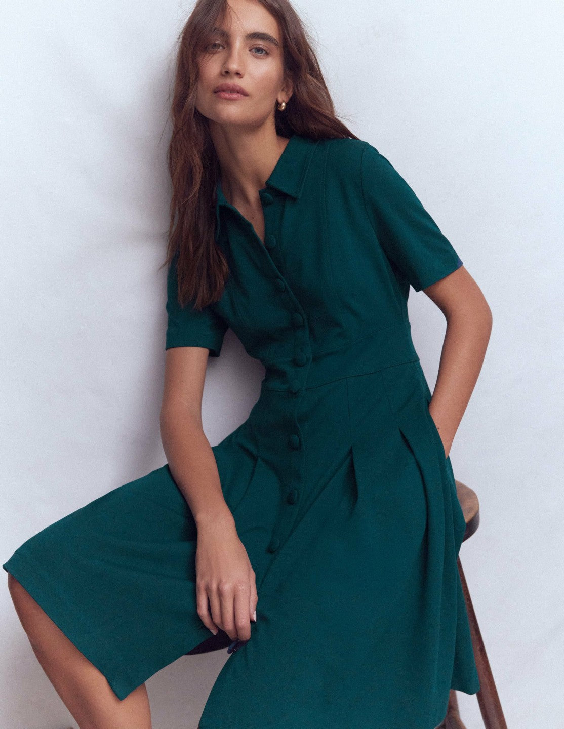 Bridget Ponte Short Dress-Midnight Teal / Boden Sale