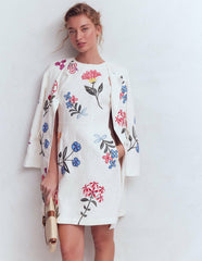 Occasion Short Linen Dress-White Embroidery / Boden Online