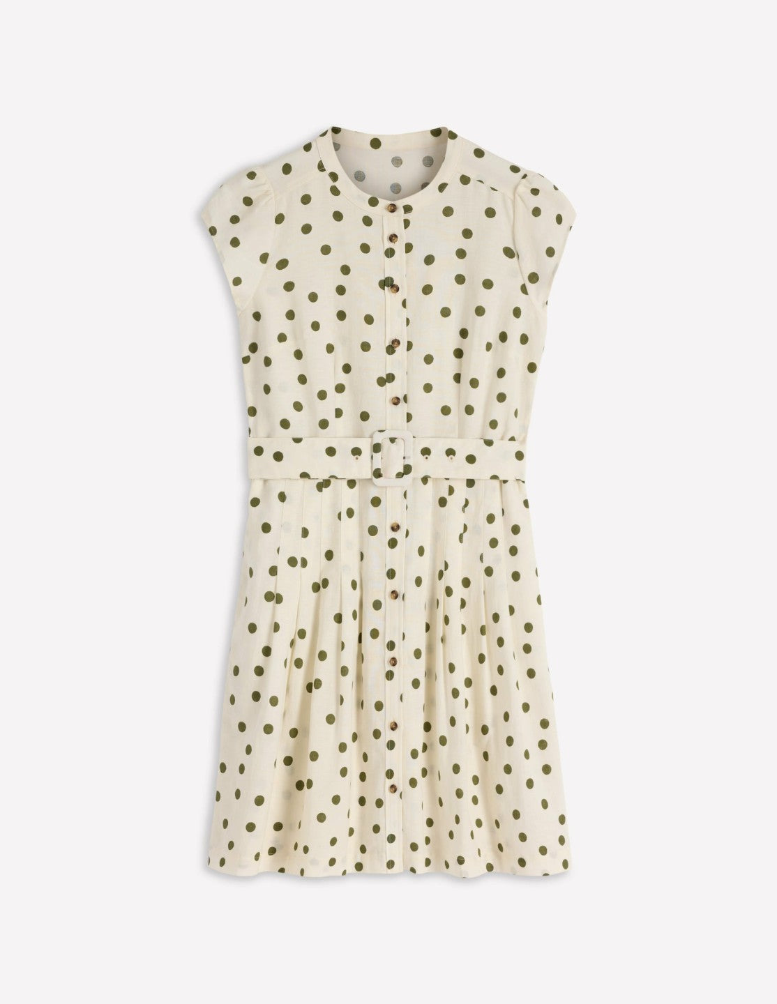Arabella Short Linen Dress-Ivory Painted Dot Spaced / Boden Discount
