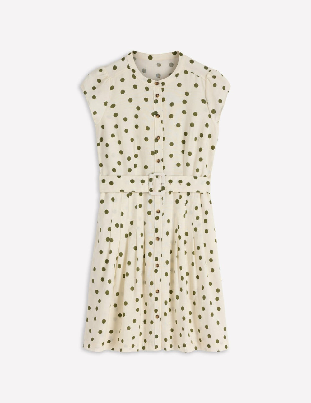 Arabella Short Linen Dress-Ivory Painted Dot Spaced / Boden Discount
