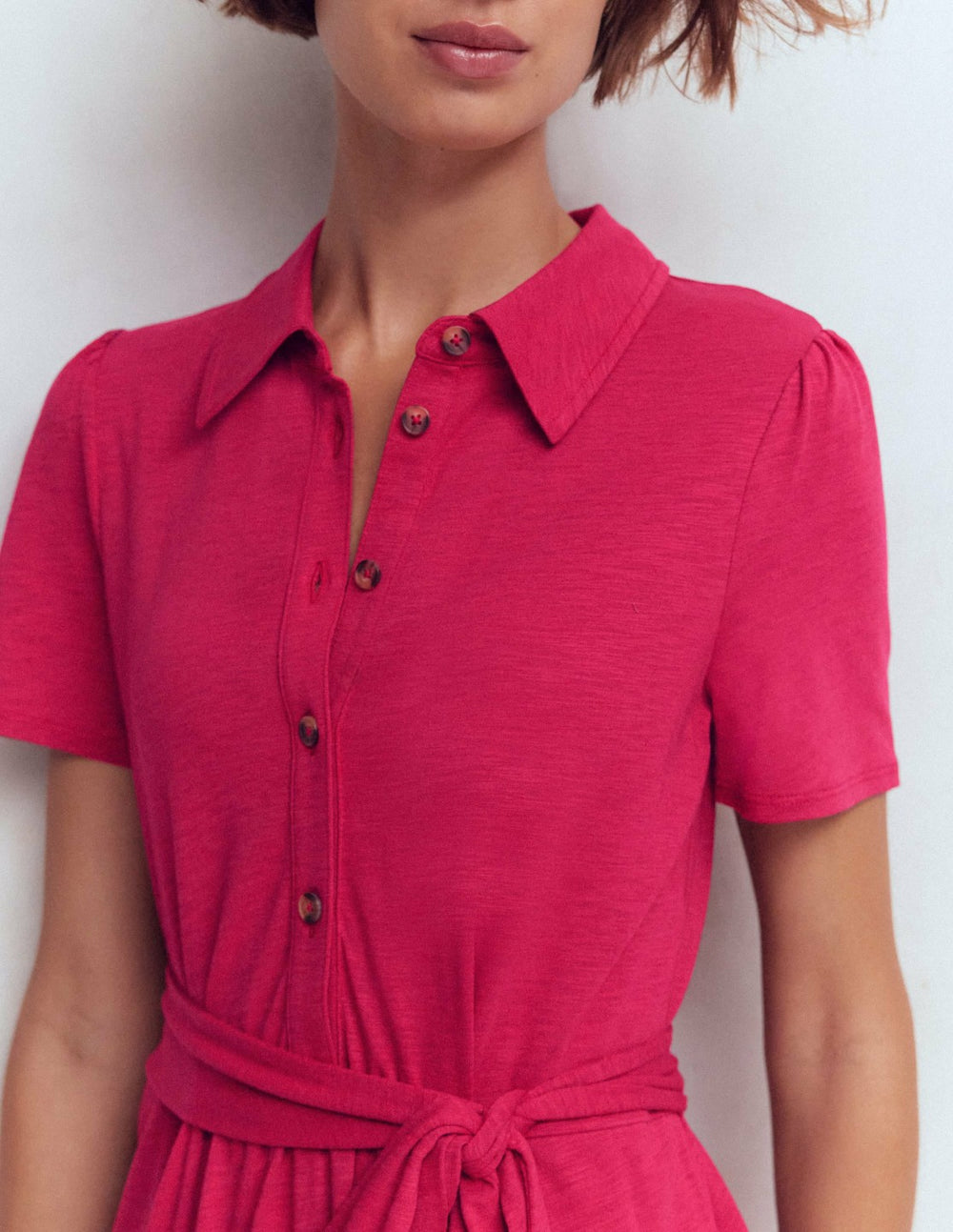 Patti Short Jersey Shirt Dress-Sweet Cherry / Boden Sale