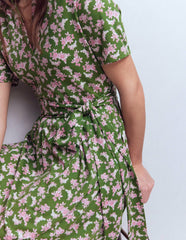 Daisy Flippy Jersey Dress-Promenade Green, Dainty Blooms / Boden Online