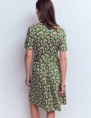 Daisy Flippy Jersey Dress-Promenade Green, Dainty Blooms / Boden Online