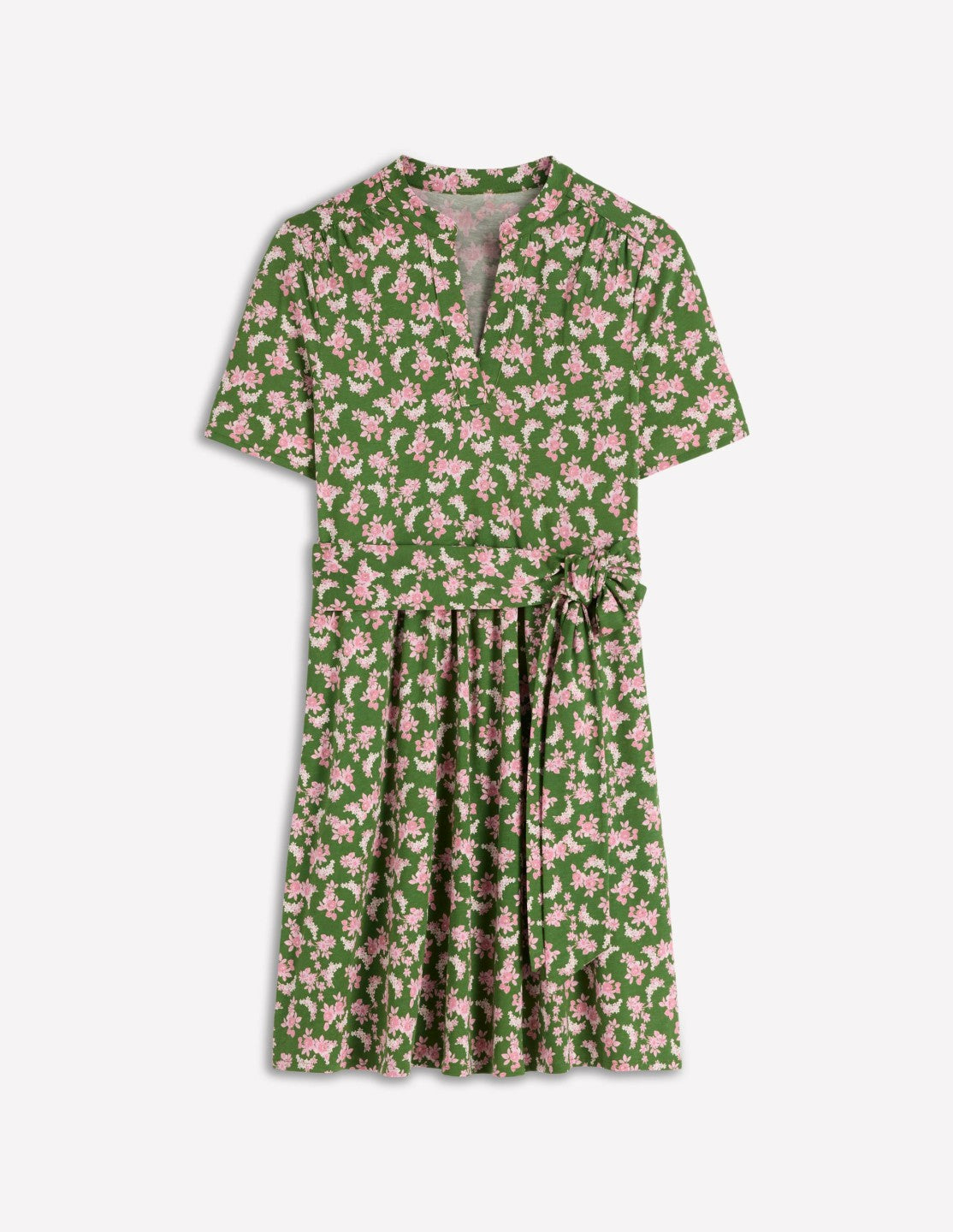 Daisy Flippy Jersey Dress-Promenade Green, Dainty Blooms / Boden Online