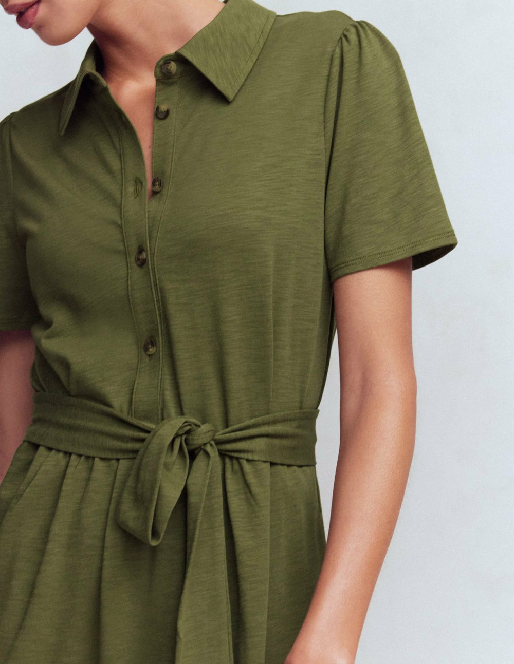 Patti Short Jersey Shirt Dress-Woodland Green / Boden Discount