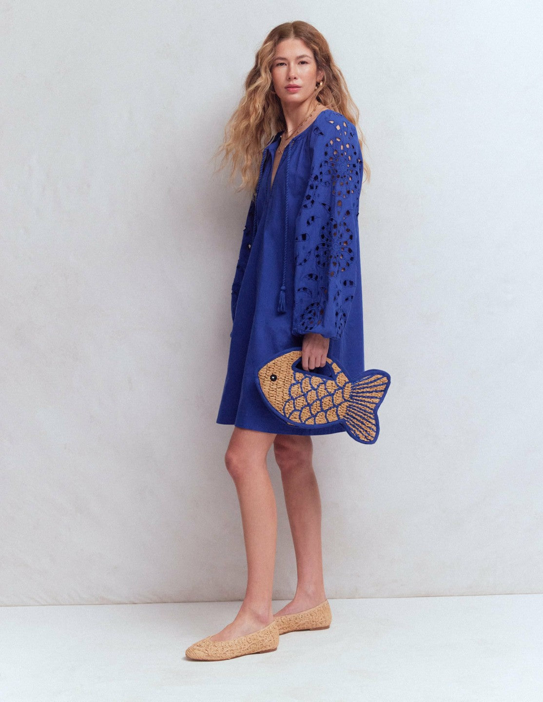 Embroidered Sleeve Kaftan-Blue Embroidery / Boden