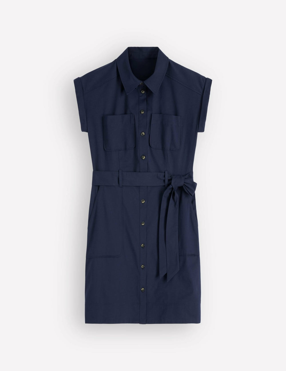Short Belted Shirt Dress-Navy / Boden Outlet