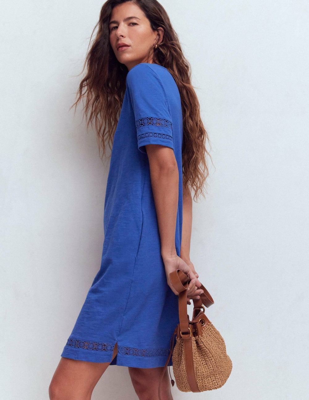 Hattie Jersey T-shirt Dress-Denim Blue / Boden Discount