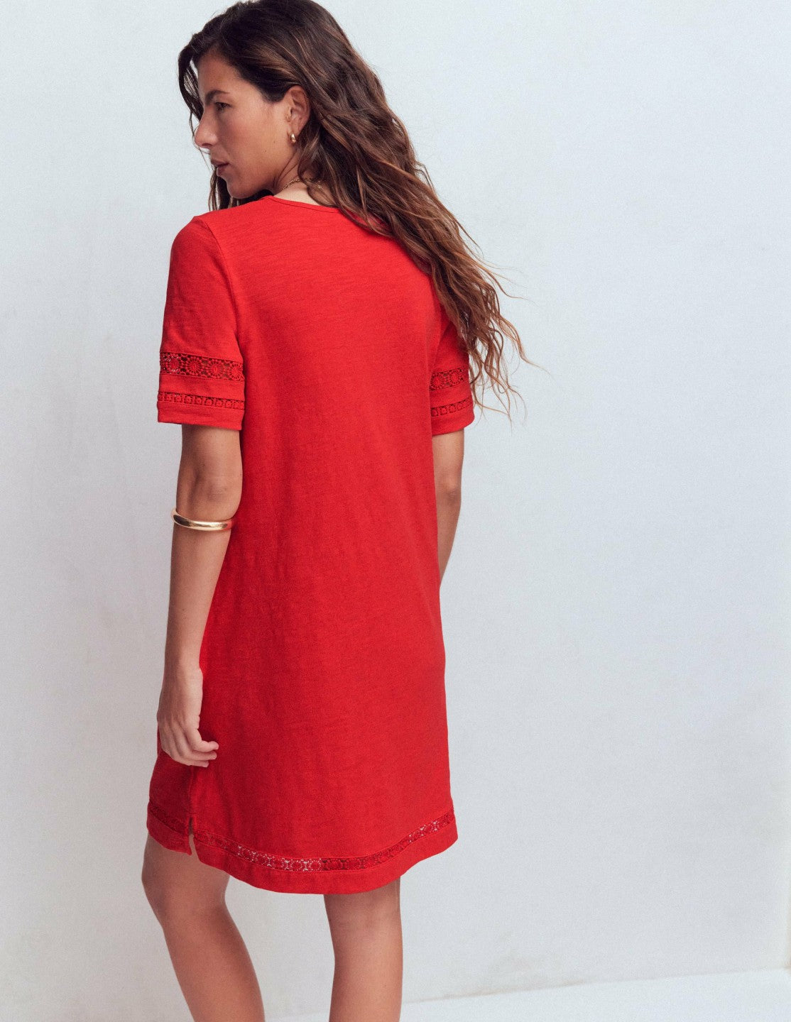 Hattie Jersey T-shirt Dress-Red Coral / Boden On sale