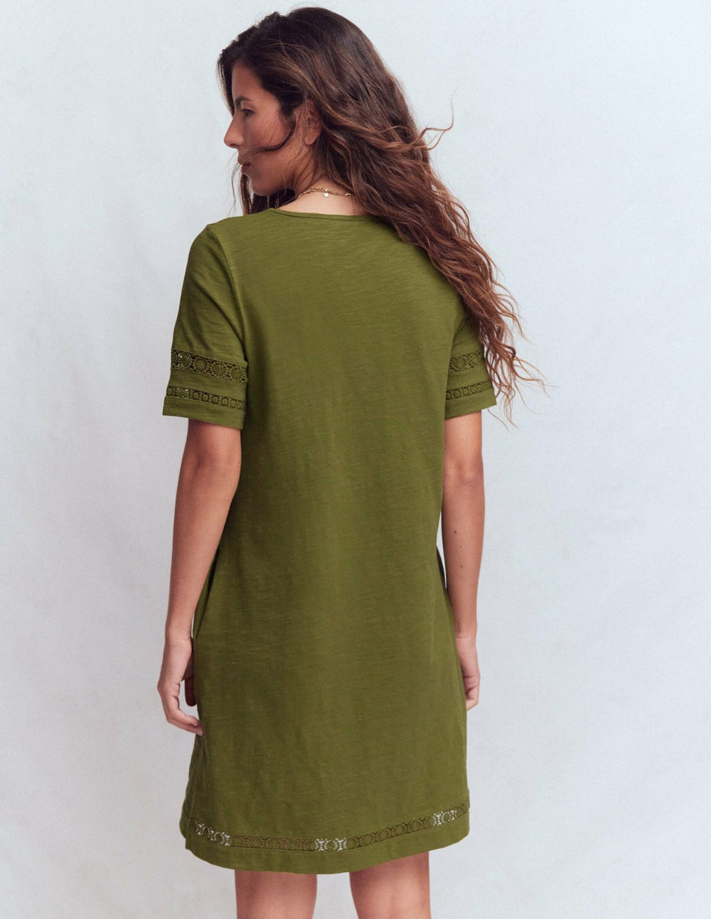 Hattie Jersey T-shirt Dress-Olive / Boden Online