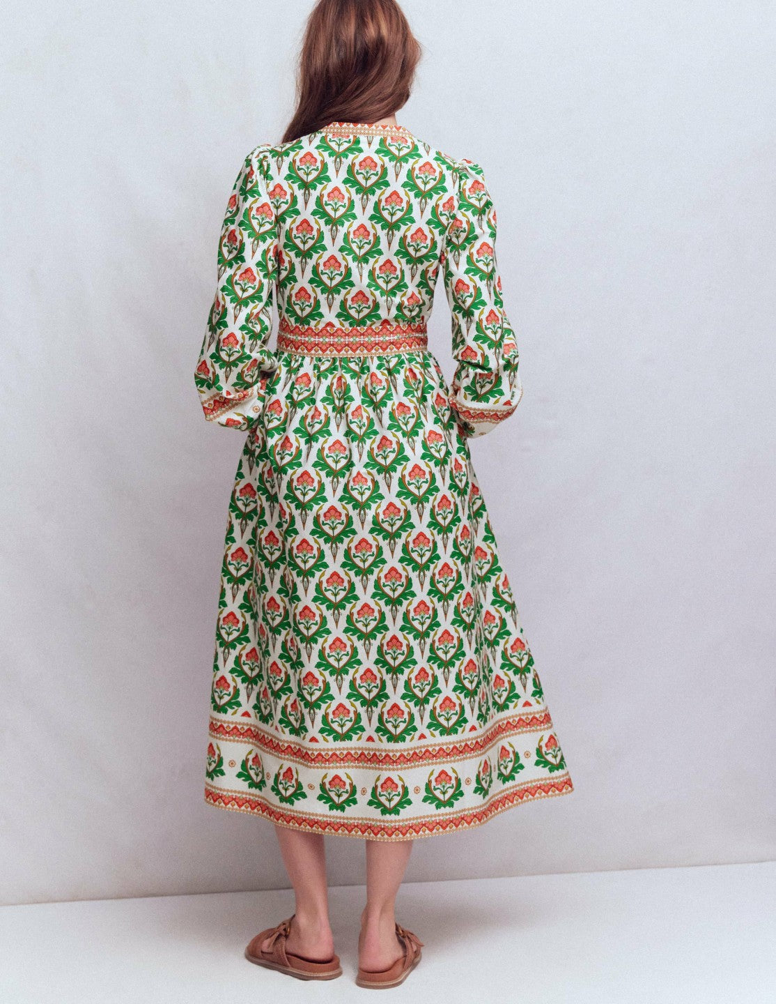 Cary Cotton Midi Dress-Multi, Ornamental Stamp / Boden us
