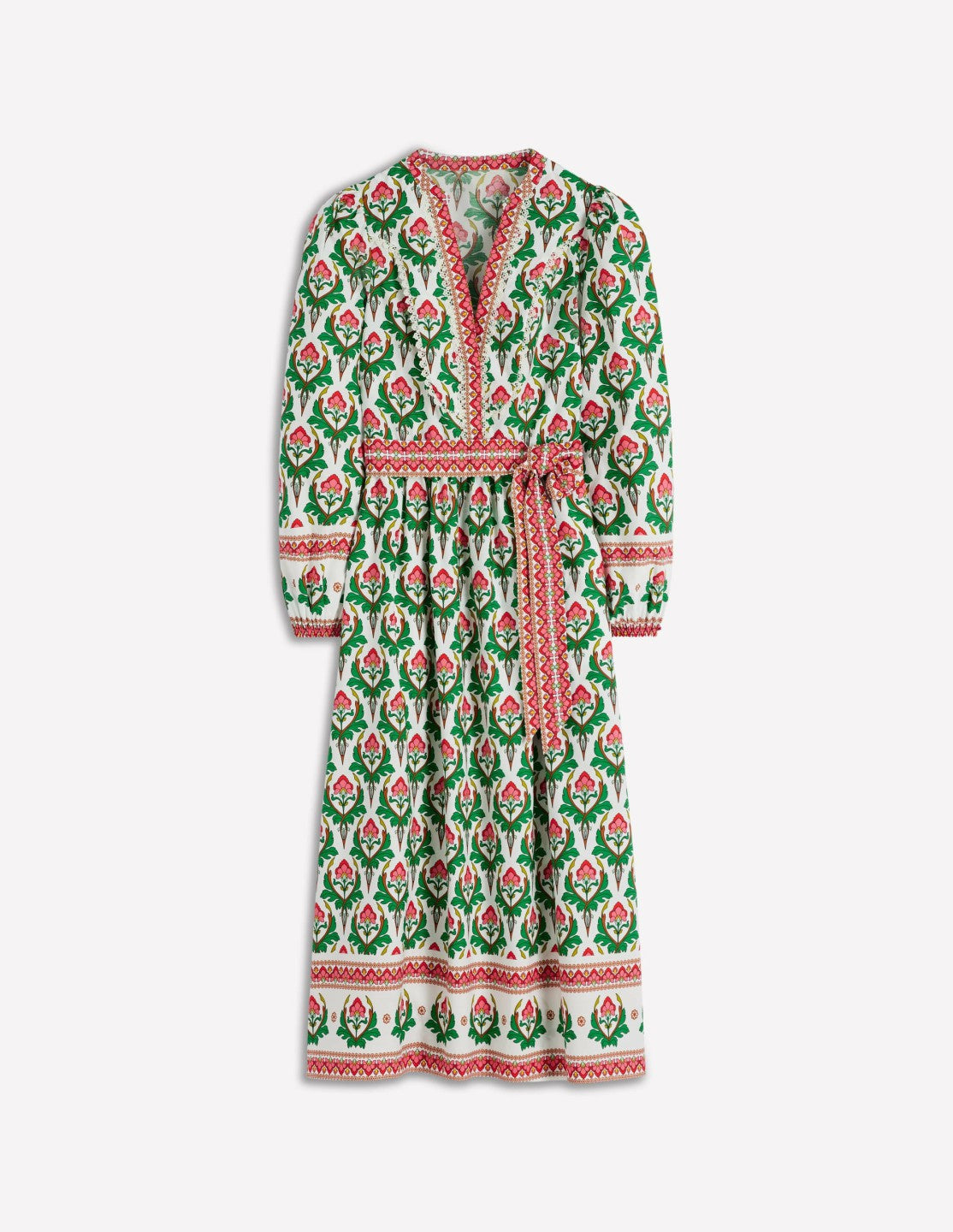 Cary Cotton Midi Dress-Multi, Ornamental Stamp / Boden us