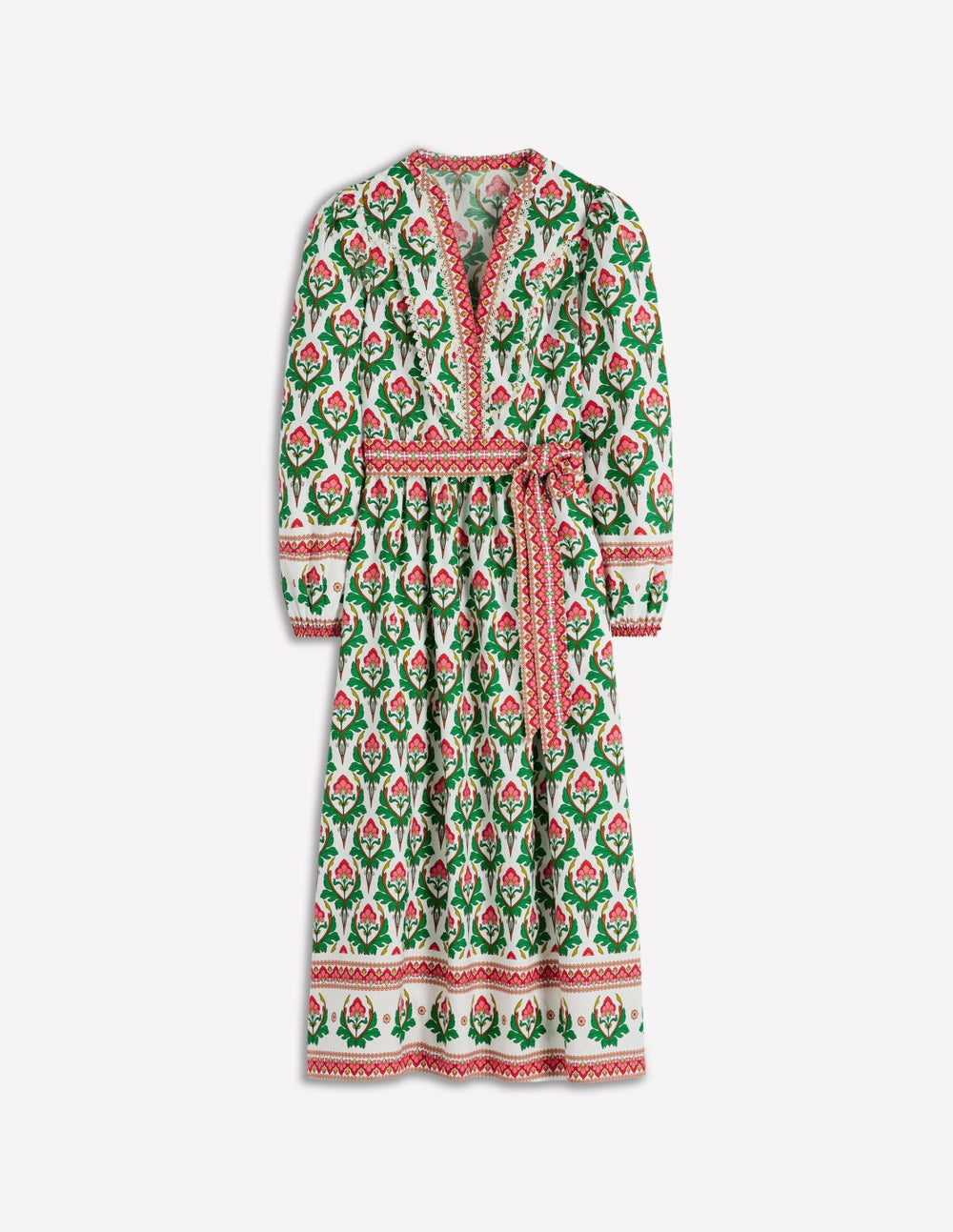 Cary Cotton Midi Dress-Multi, Ornamental Stamp / Boden us