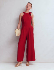 Tie Halter Neck Jumpsuit-Rich Chestnut / Boden Discount