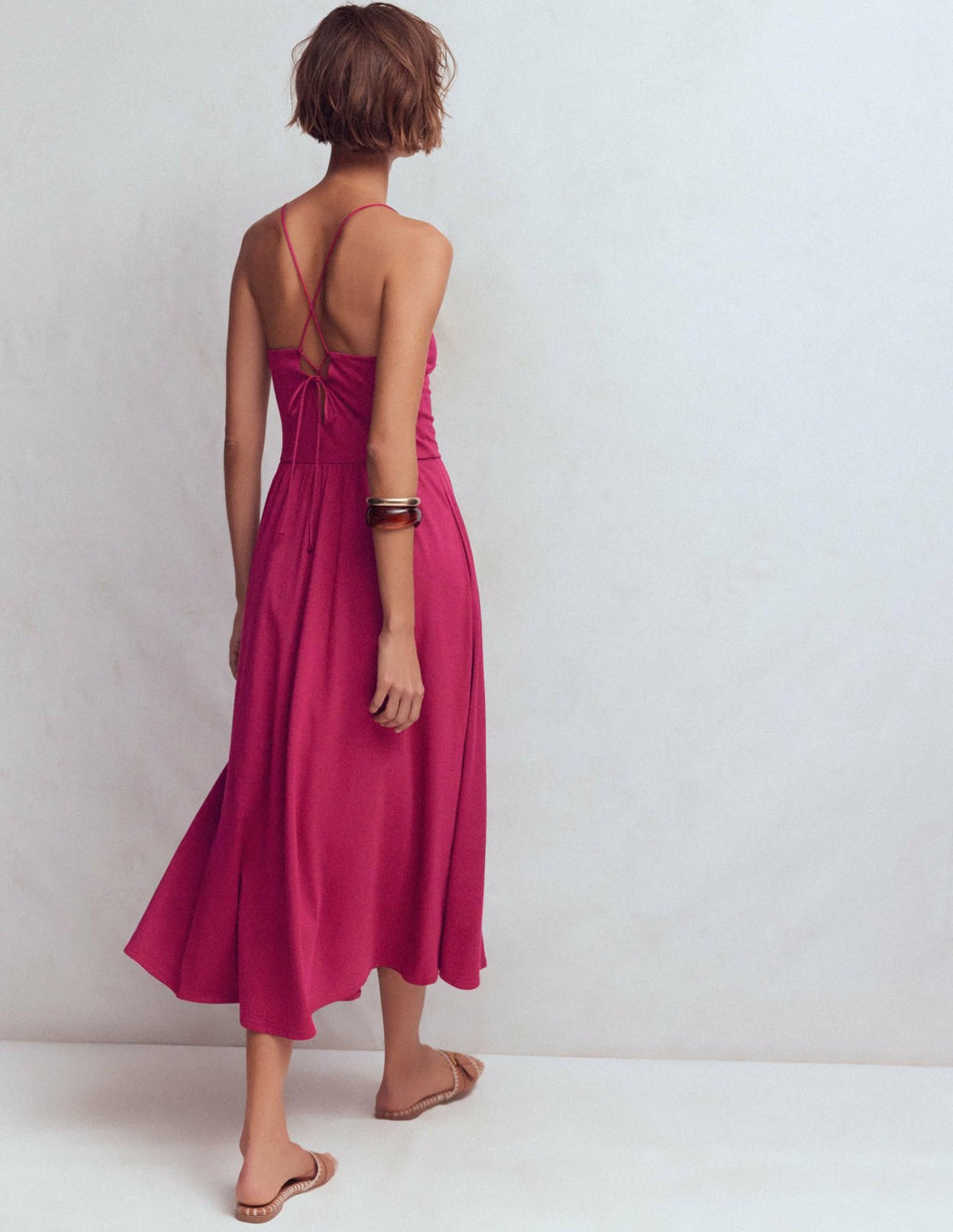 Cross Back Jersey Dress-Beet Red / Boden