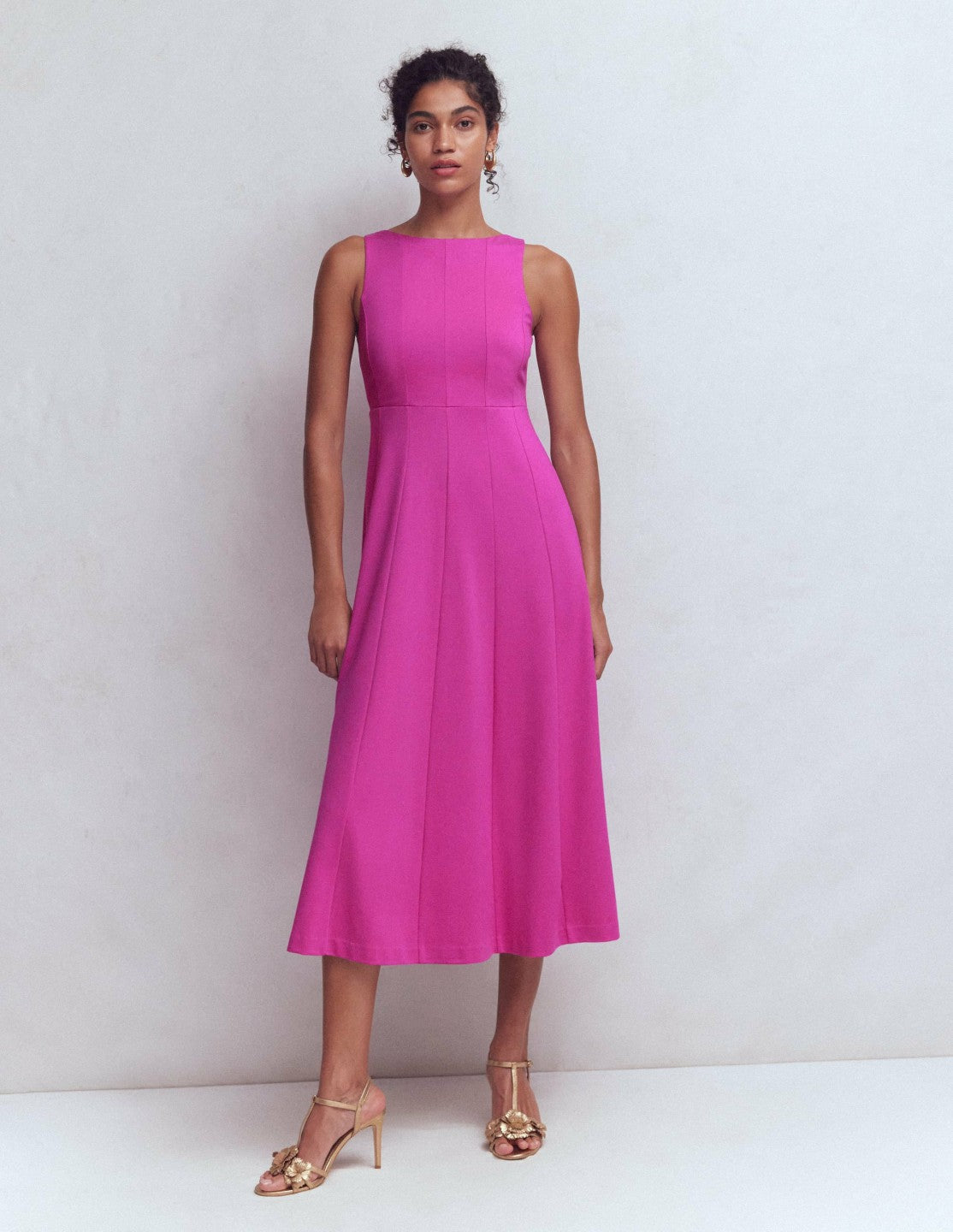 Sleeveless Ponte Midi Dress-Passion Flower / Boden Outlet