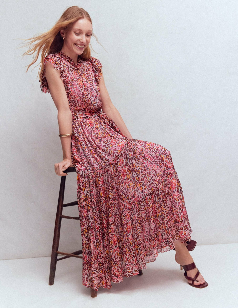 High Neck Sleeveless Dress-Multi Leopard Flow / Boden On sale