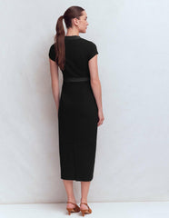 Topstitch Ponte Work Dress-Black / Boden Online
