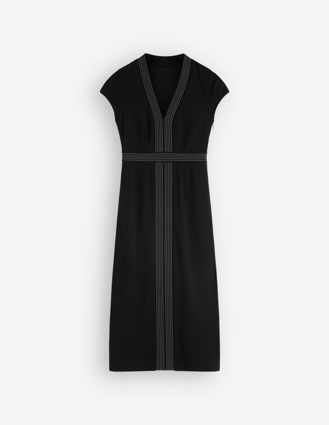 Topstitch Ponte Work Dress-Black / Boden Online