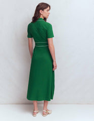 Etta Piping Trim Ponte Dress-Fresh Green / Boden Outlet