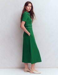 Etta Piping Trim Ponte Dress-Fresh Green / Boden Outlet
