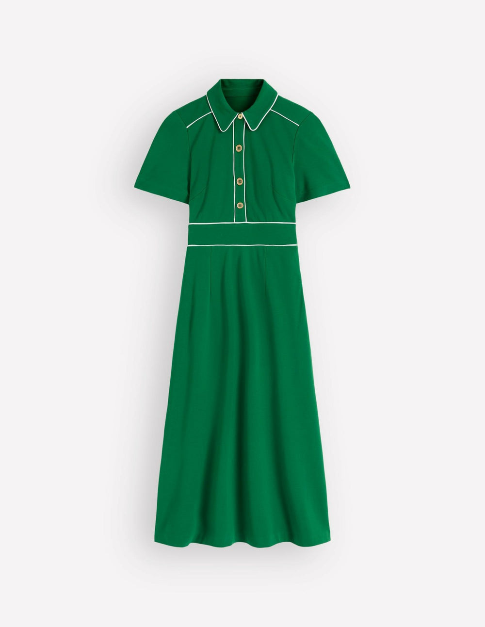 Etta Piping Trim Ponte Dress-Fresh Green / Boden Outlet