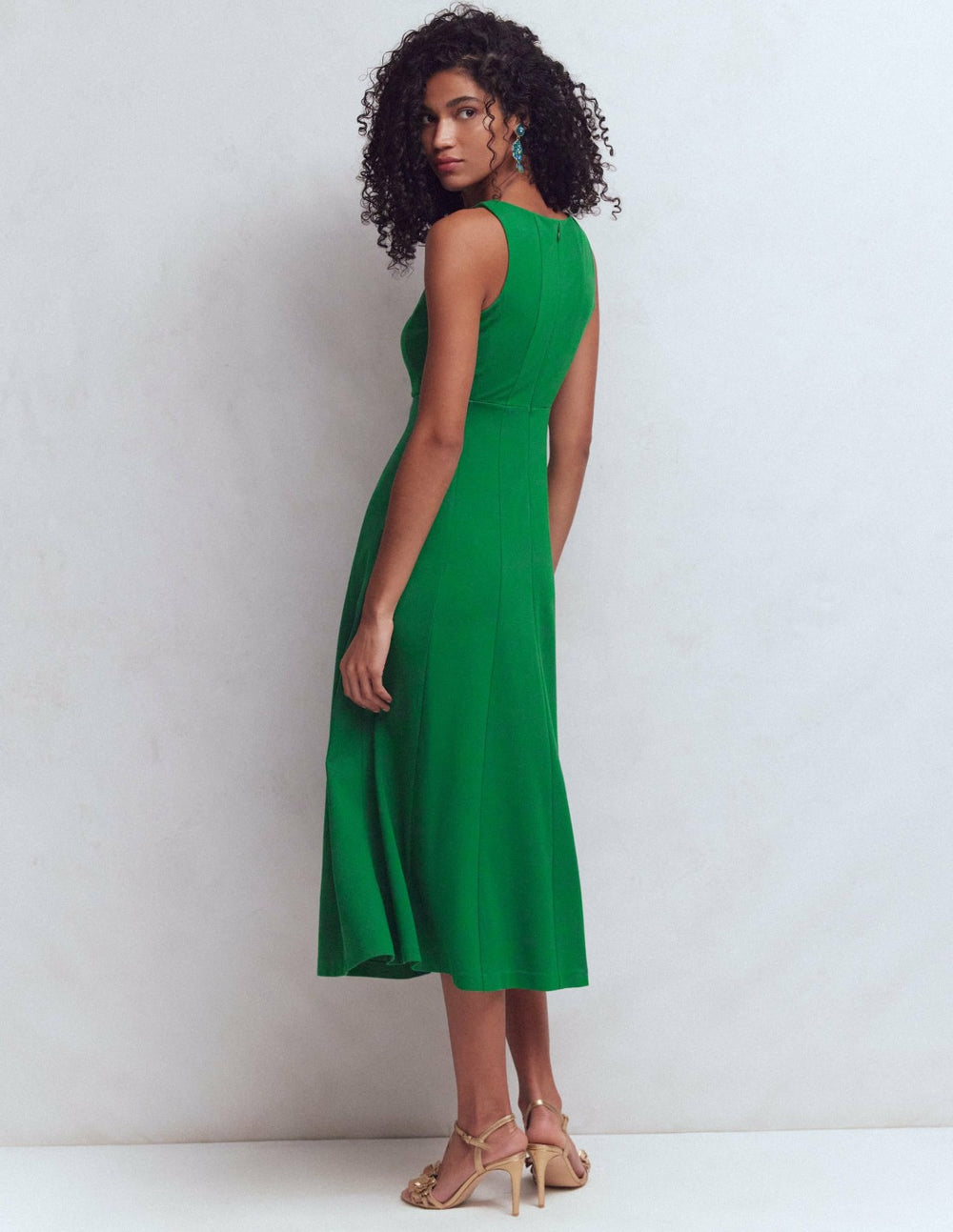 Sleeveless Ponte Midi Dress-Fresh Green / Boden Sale