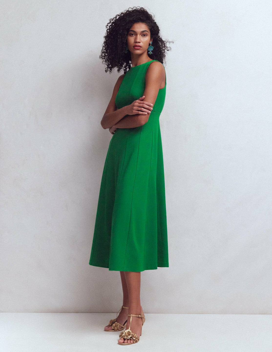 Sleeveless Ponte Midi Dress-Fresh Green / Boden Sale