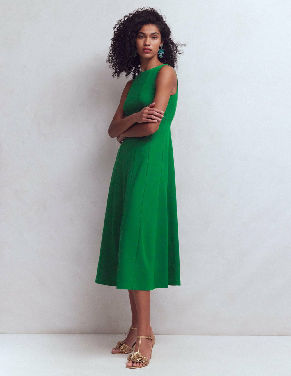 Sleeveless Ponte Midi Dress-Fresh Green / Boden Sale