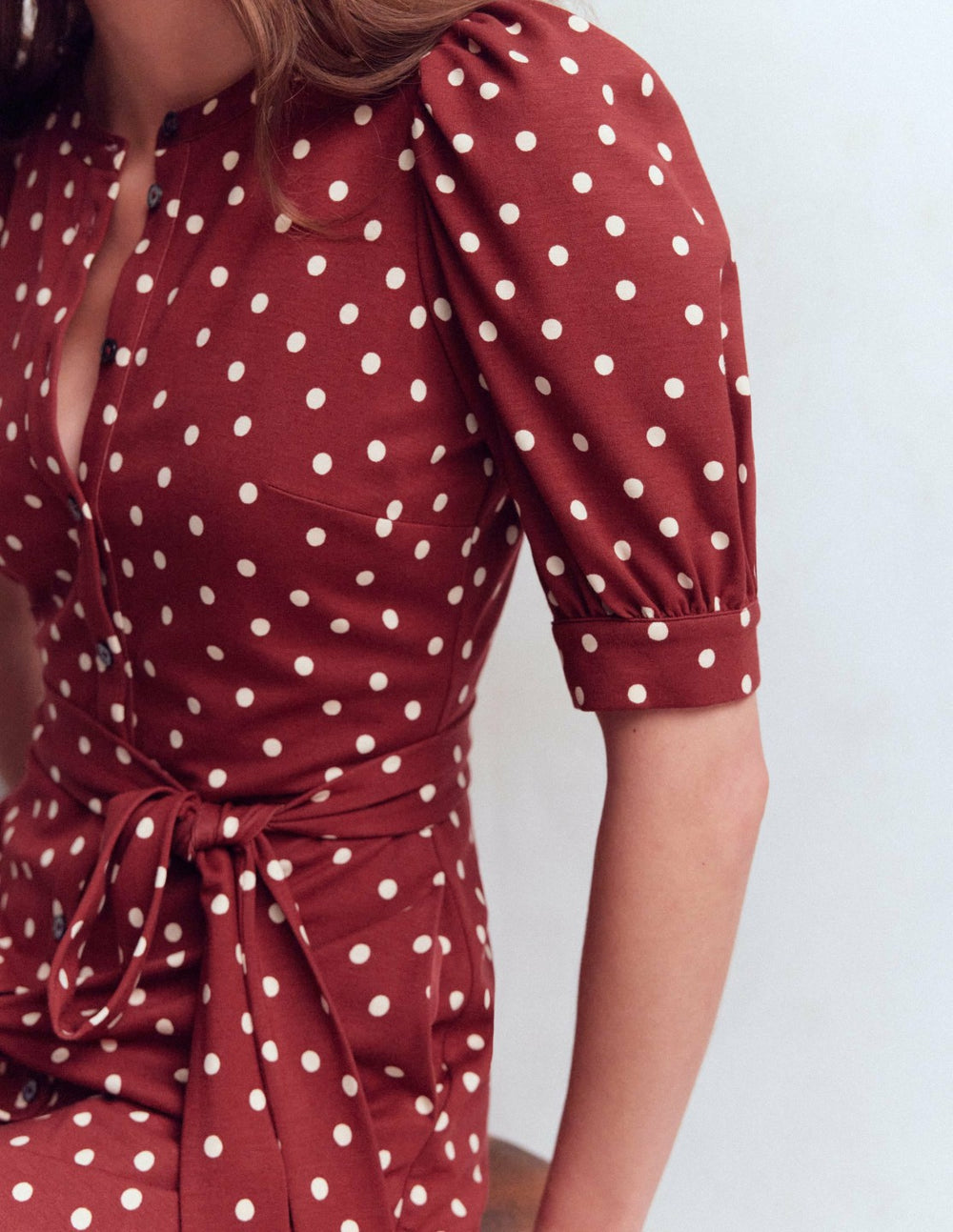 Puff Sleeve Ponte Shirt Dress-Red Pear, Painted Dot / Boden Discount