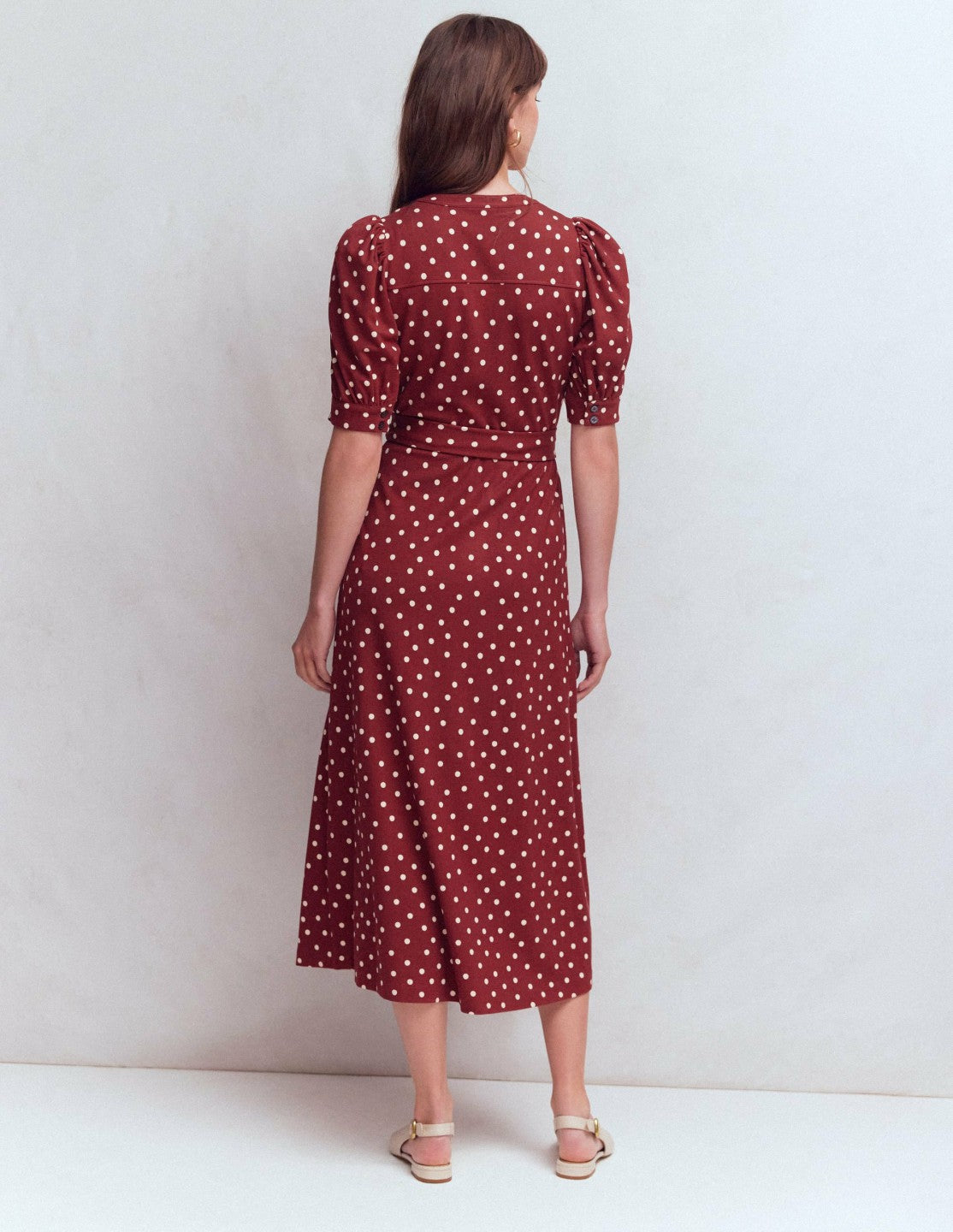 Puff Sleeve Ponte Shirt Dress-Red Pear, Painted Dot / Boden Discount