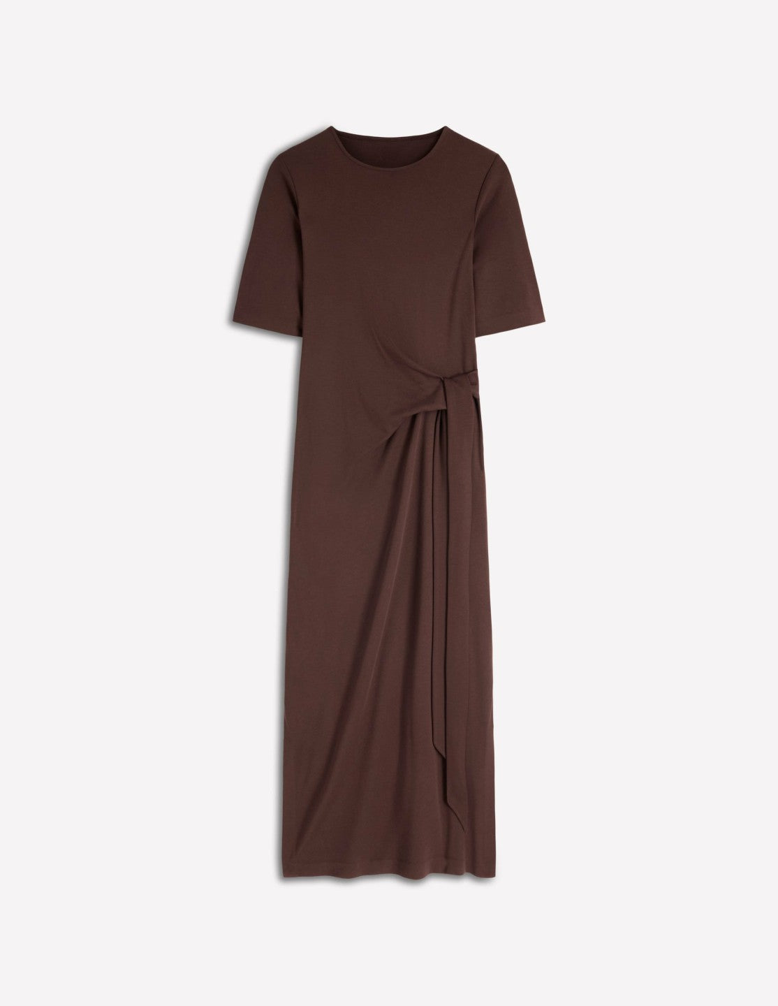 Zinnia Tie Ponte Midi Dress-Espresso / Boden