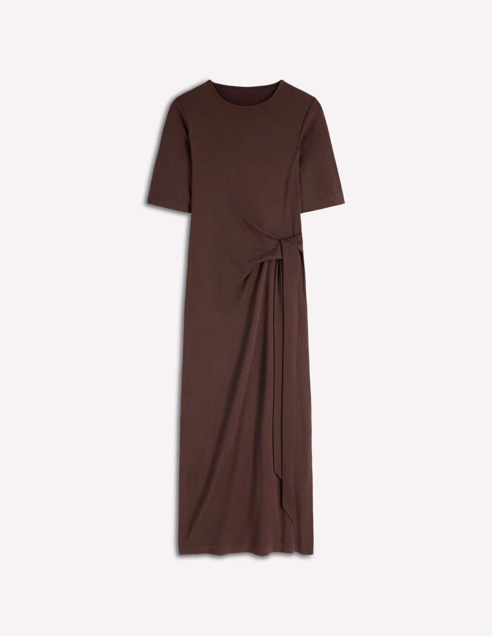 Zinnia Tie Ponte Midi Dress-Espresso / Boden
