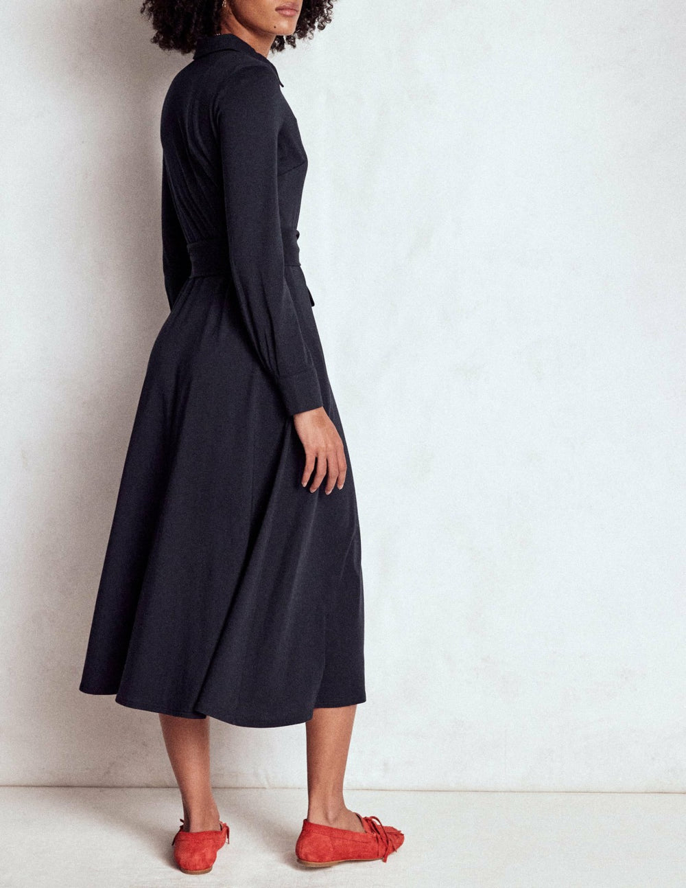 Marcia Jersey Shirt Dress-Navy / Boden Sale