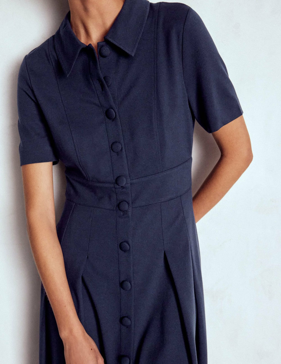 Bridget Ponte Shirt Dress-Navy / Boden Discount