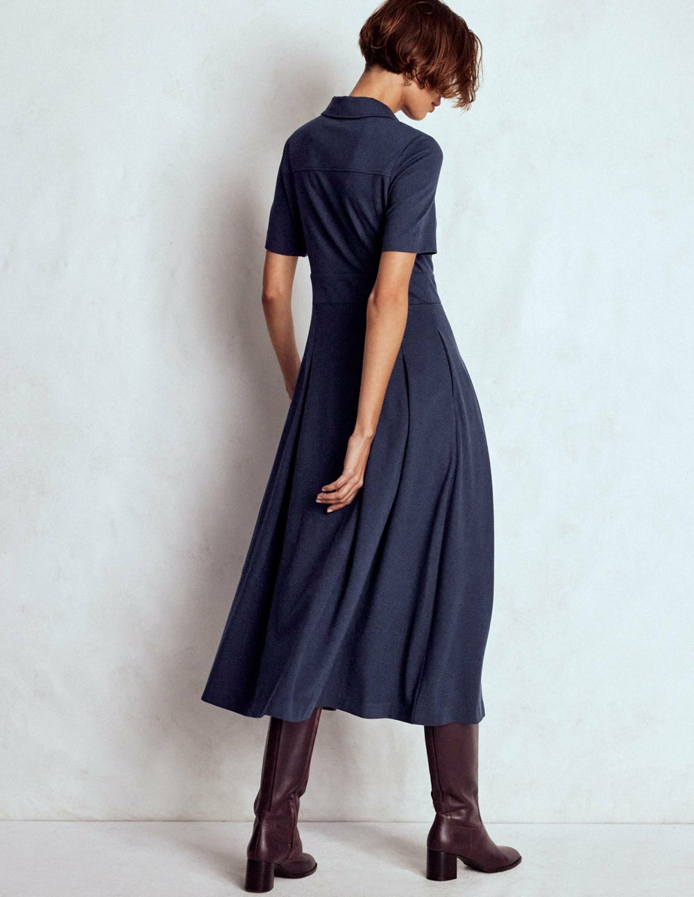 Bridget Ponte Shirt Dress-Navy / Boden Discount