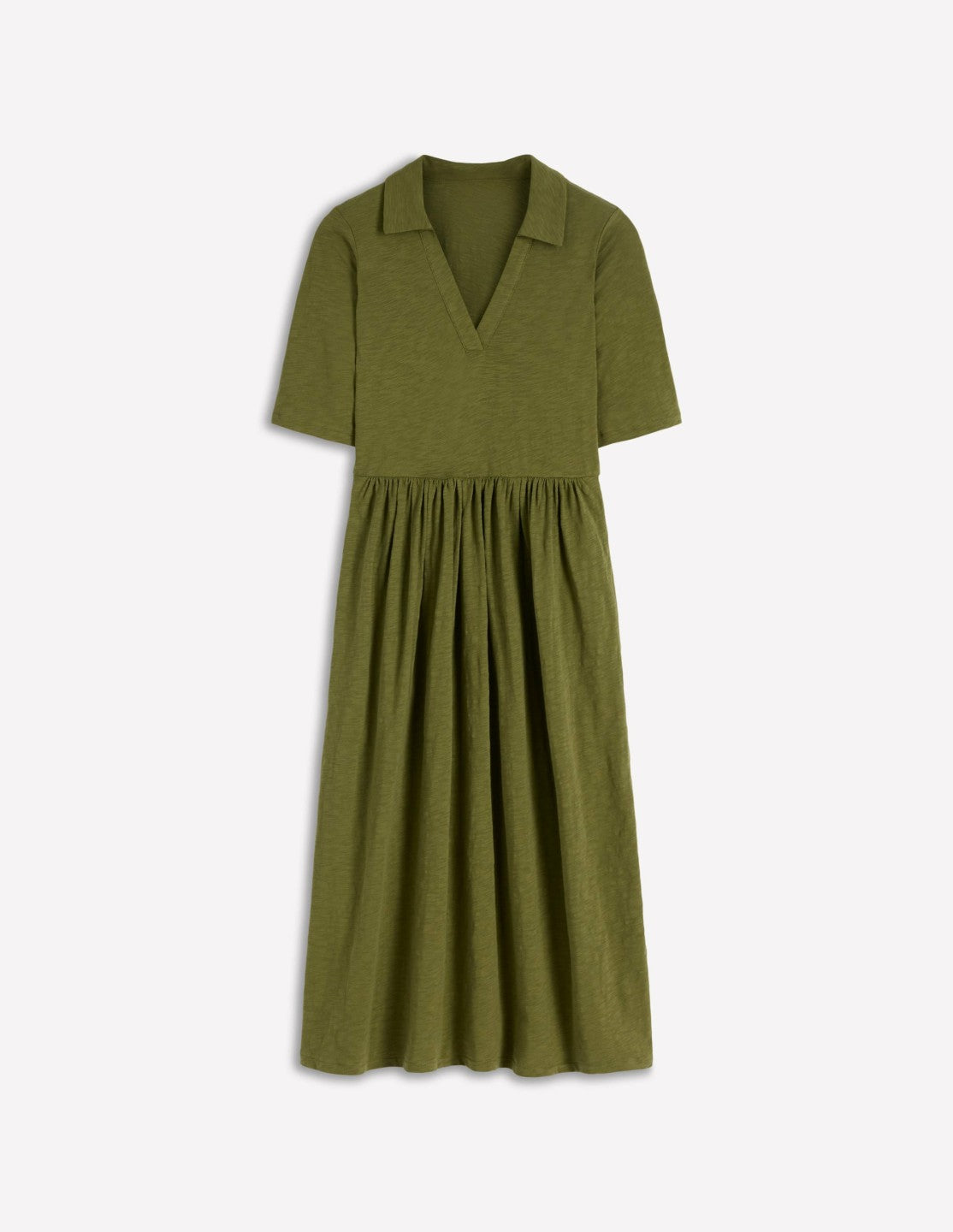 Aria Collared Jersey Dress-Promenade Green / Boden On sale