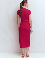 Topstitch Ponte Work Dress-Pomegranate / Boden us